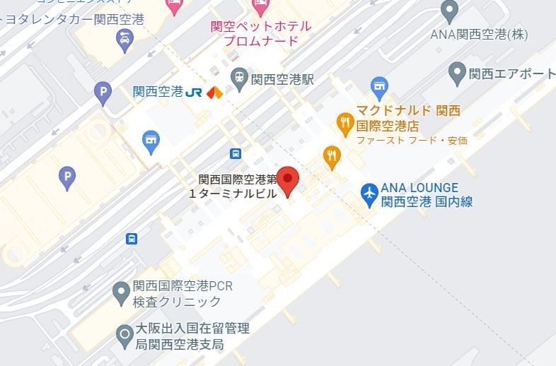 ぐりこ・や 関西国際空港店（出国審査後エリア）地図画像
